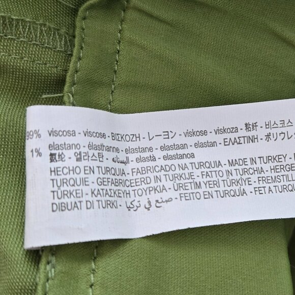 NWT Zara Kelly Green Wide Leg Pants Viscose Satin Feel Split Ankle Dressy M - Picture 7 of 7